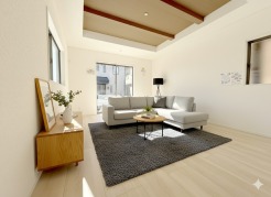 解放感を演出する折上天井を採用したLDK
※家具はイメージパースとなります。