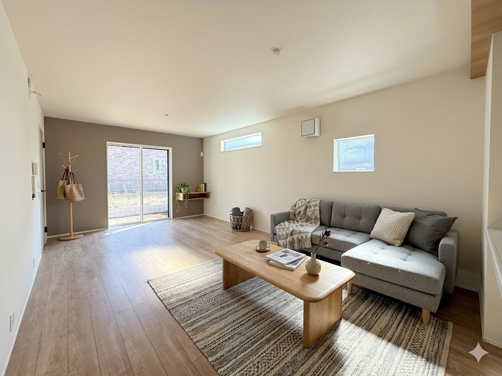 室内にいても、たっぷりの陽光と爽やかな風を感じて頂ける、開放感あふれるリビングです。
モデル棟
※家具はイメージパースとなります。